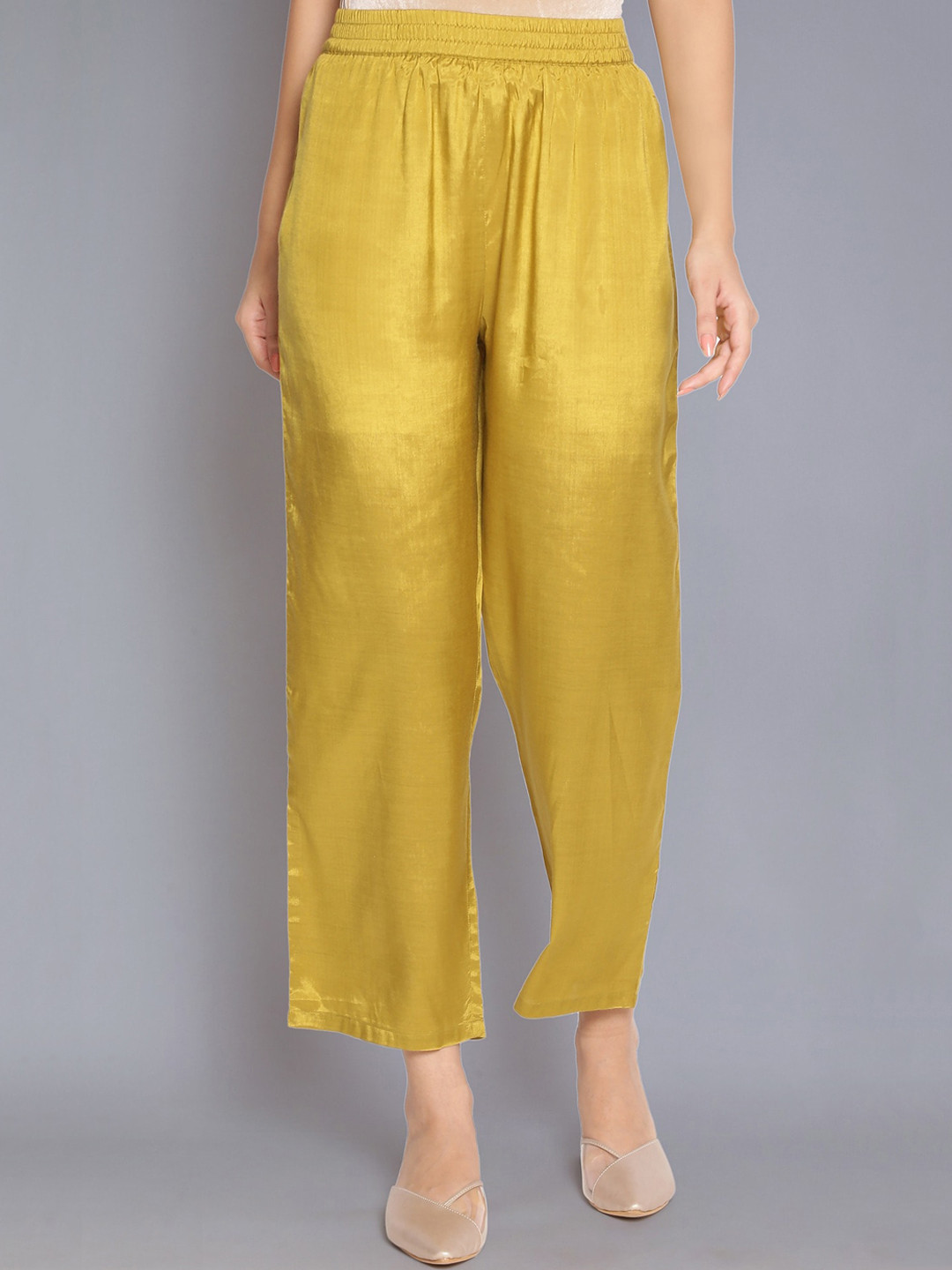 WISHFUL Women Green Parallel Trousers