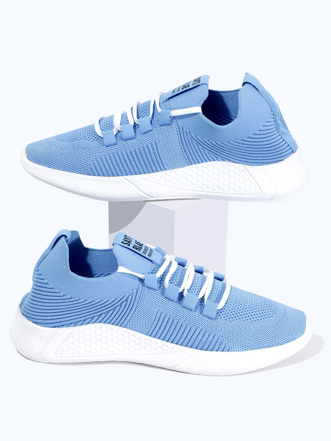 RapidBox Men Blue Woven Design Sneakers