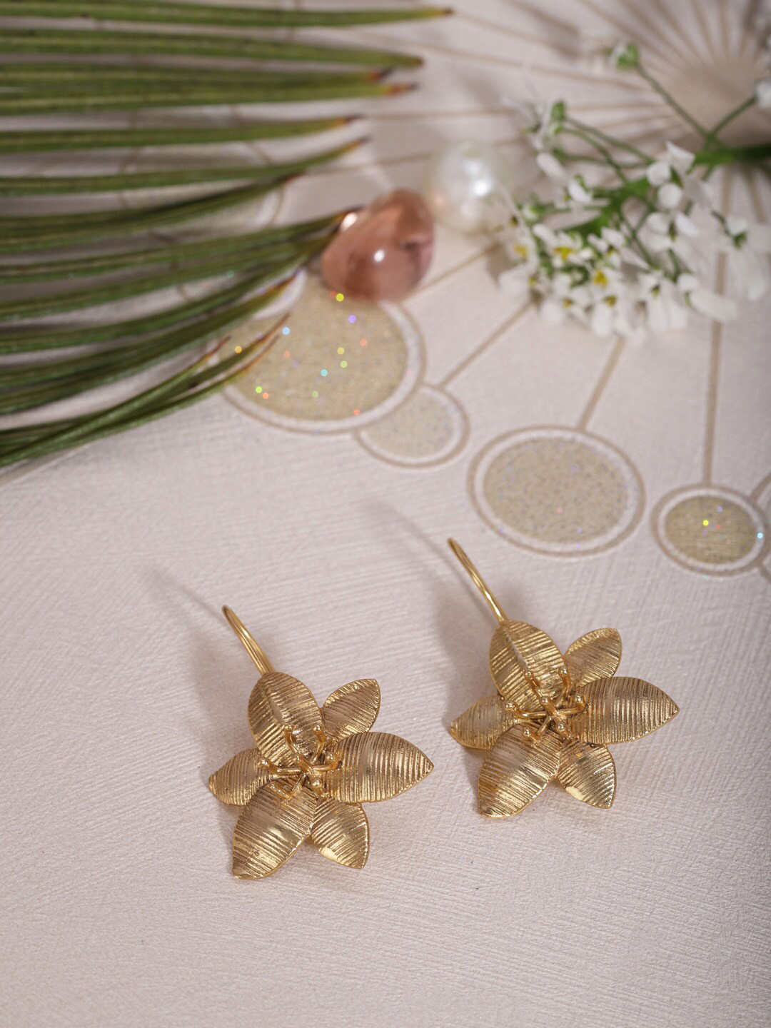 Berserk Gold-Plated Floral Drop Earrings