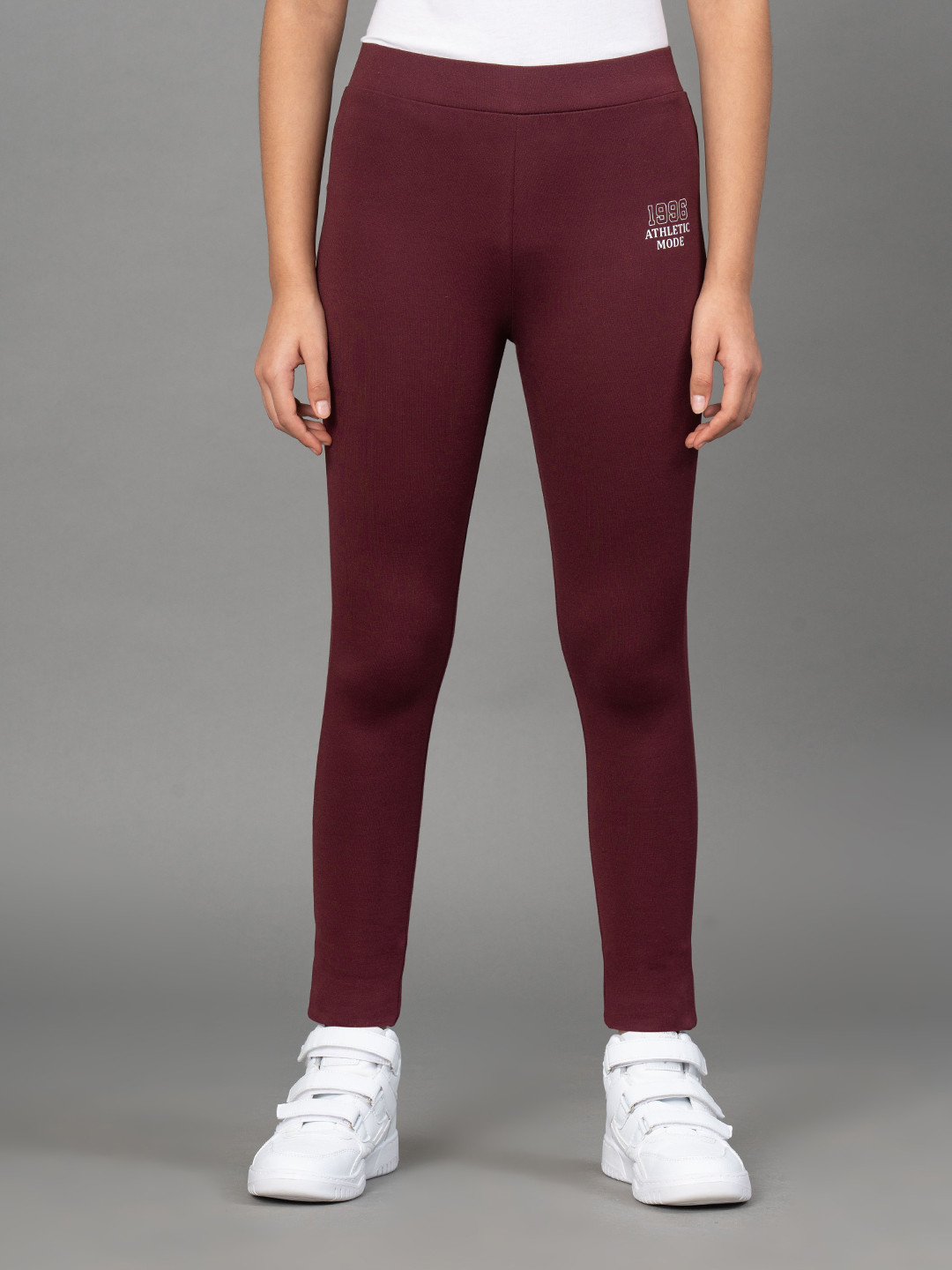 Mode by Red Tape Girls Maroon Solid Skinny-Fit Jeggings