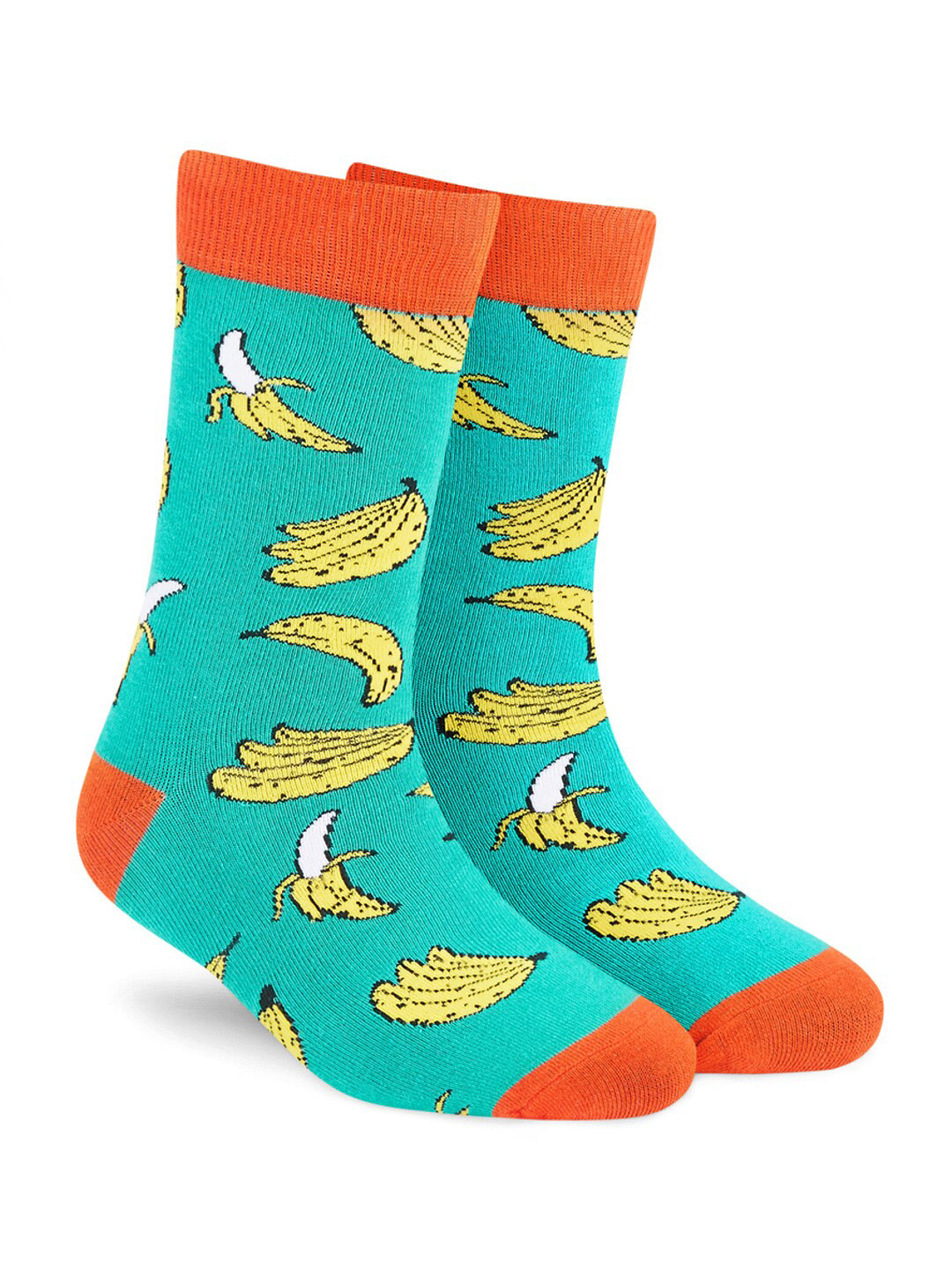 Dynamocks Multicoloured Banana Patterned Calf-Length Socks