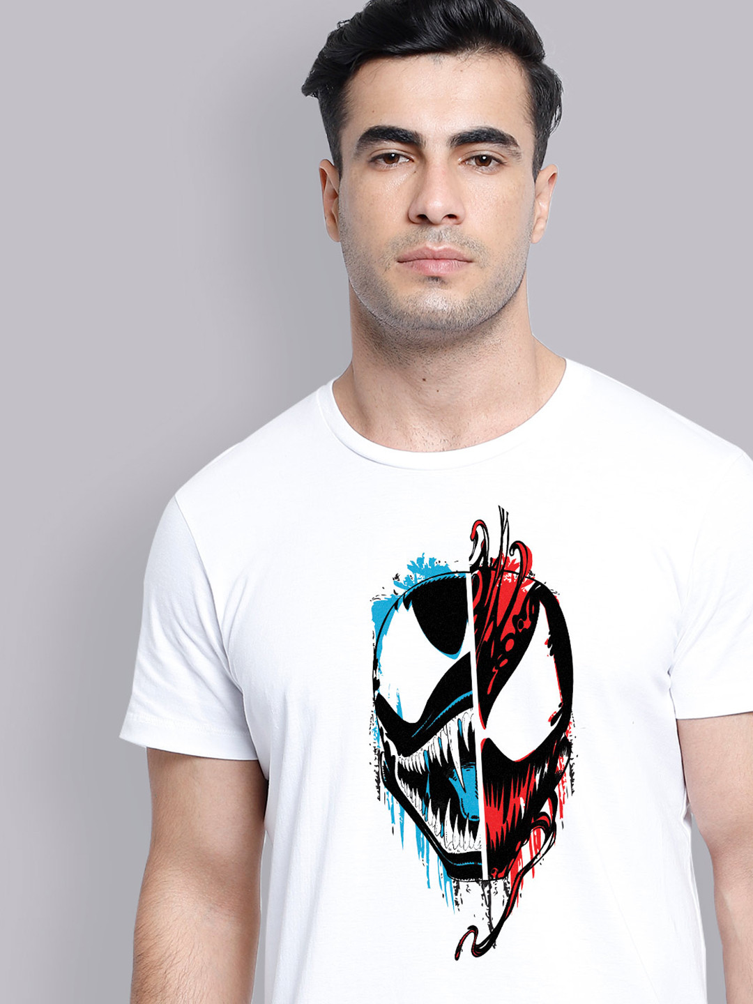 Free Authority Venom Men White Printed T-shirt