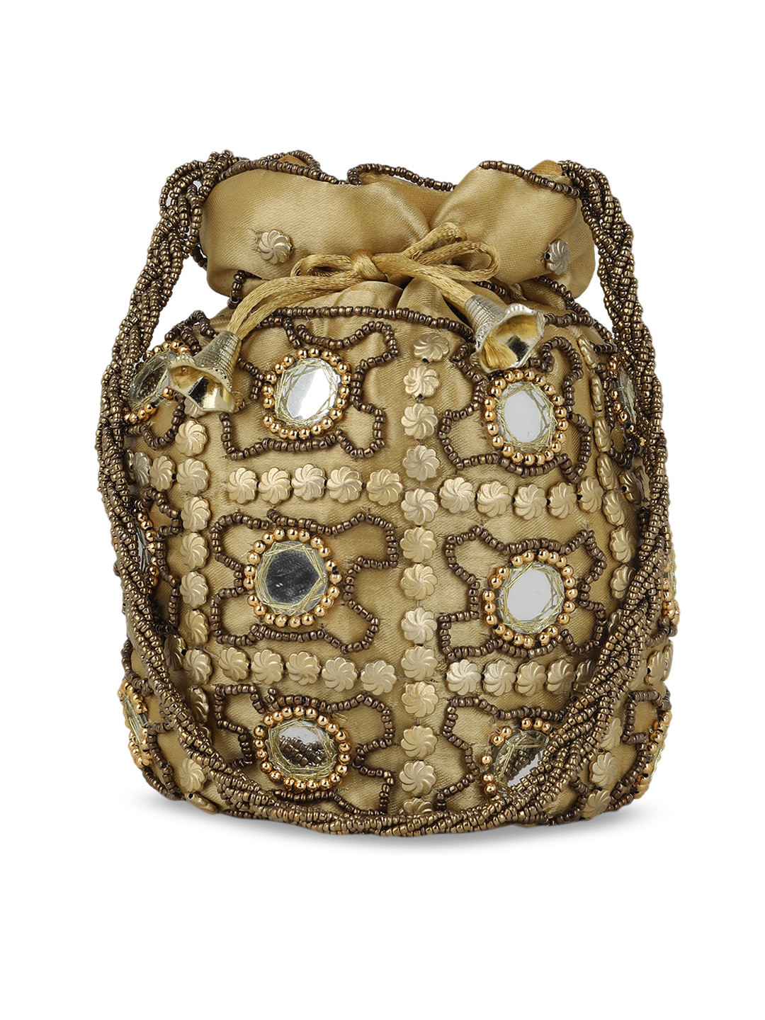 gaura pakhi Gold-Toned Embellished Potli Clutch