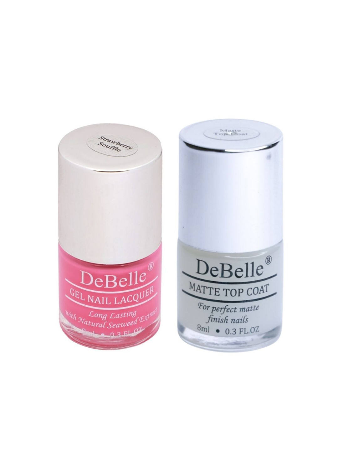 DeBelle Gel Nail Polish Gift Set of 2 Strawberry Souffle & Matte Top Coat- 16 ml