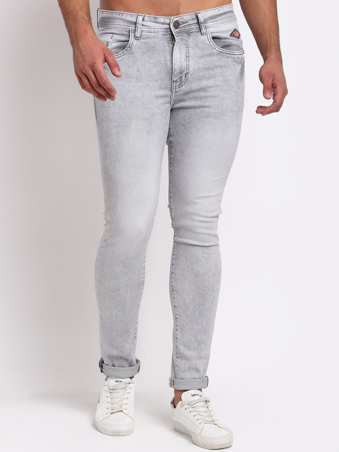 LOUIS STITCH Men Grey Comfort Slim Fit Heavy Fade Stretchable Jeans