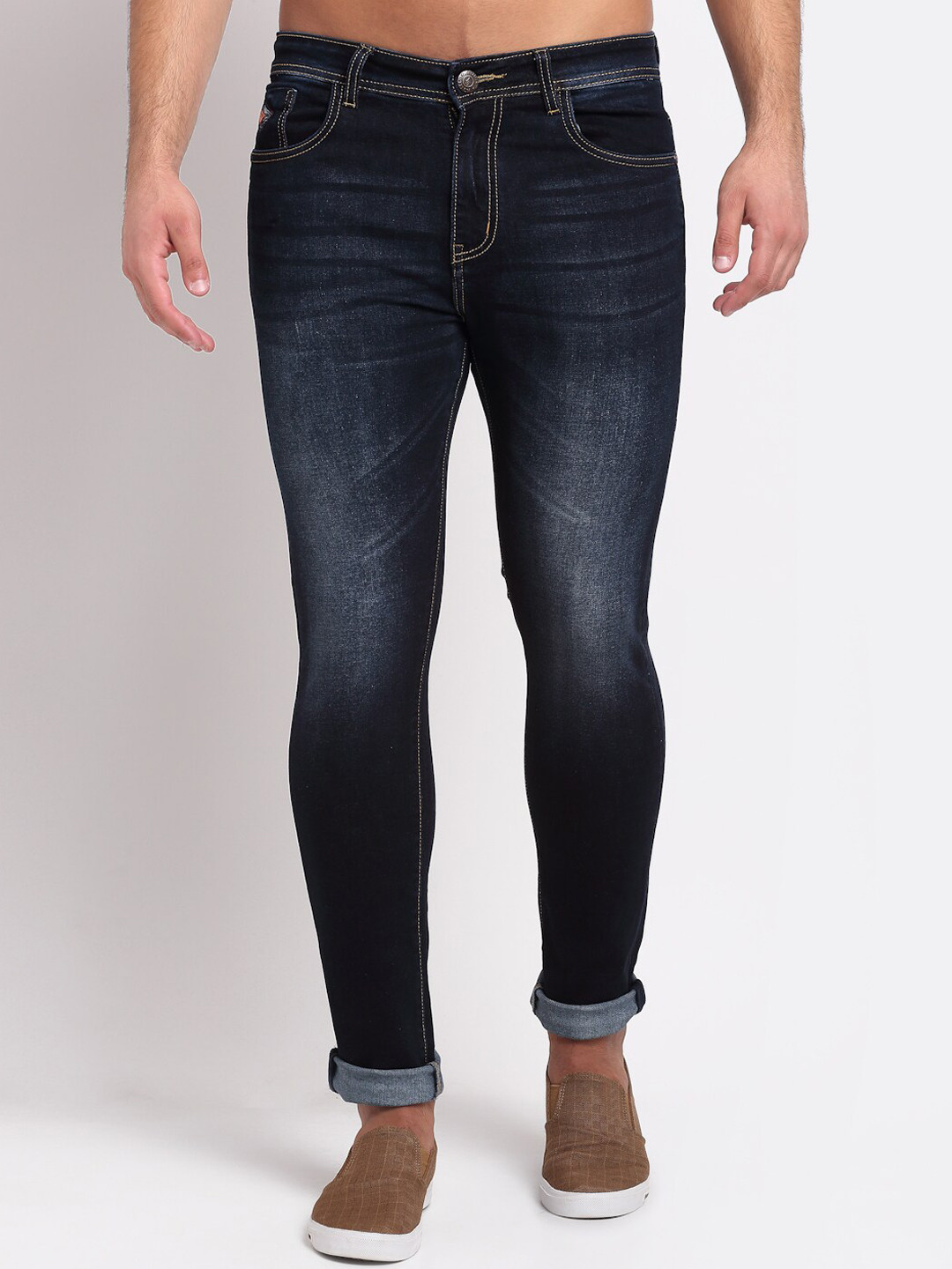 LOUIS STITCH Men Blue Comfort Slim Fit Light Fade Stretchable Jeans