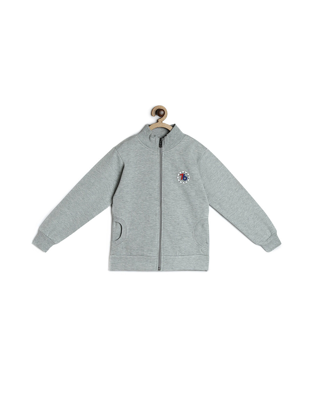 Fashionable Boys Grey Melange Fleece Sweatshirt