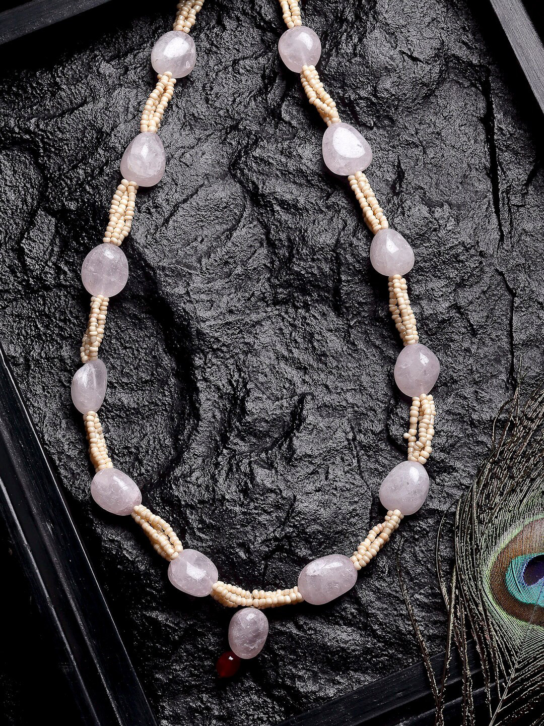 DUGRISTYLE Gold-Toned & Pink Copper Gold-Plated Necklace