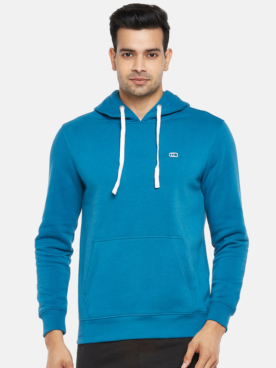 Ajile by Pantaloons Men Blue Solid Pullover Pure cotton Sweatshirt