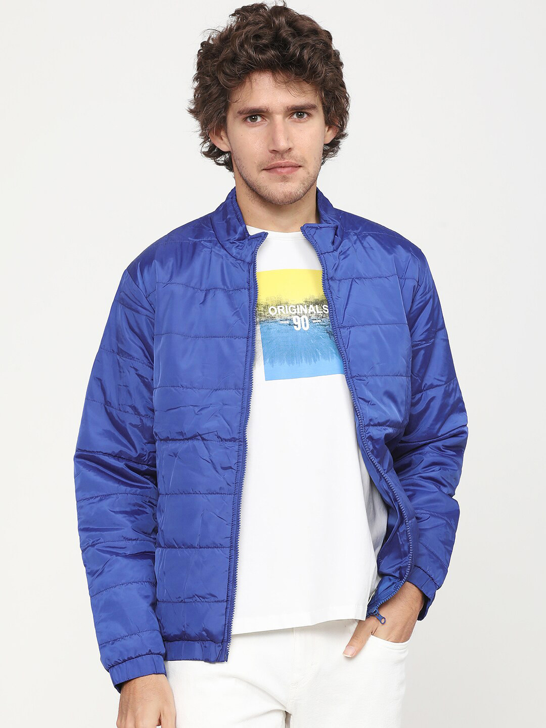 HIGHLANDER Men Blue Padded Jacket