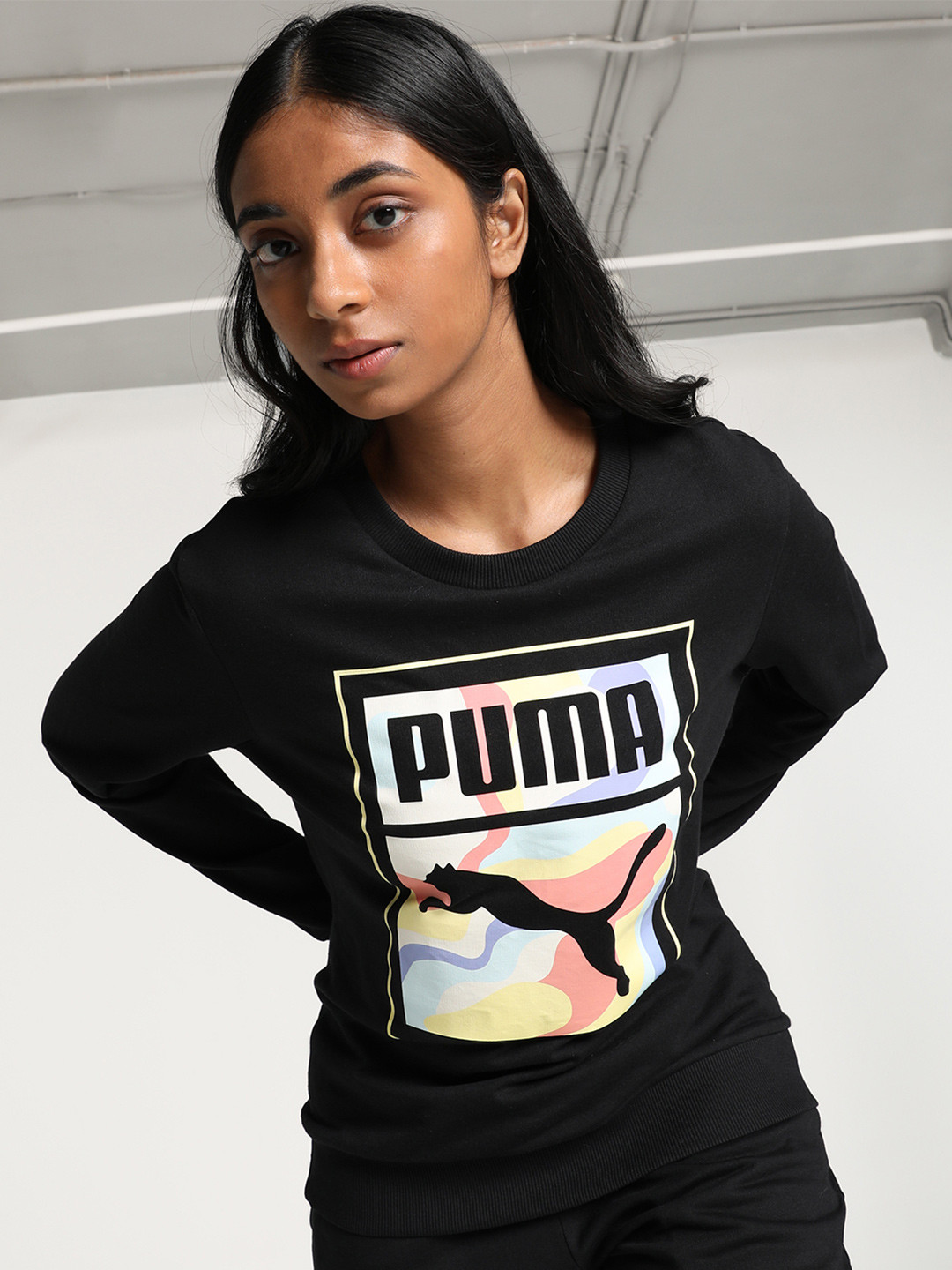 Puma Graphic Crew Women Regular Fit Sweat Shirt