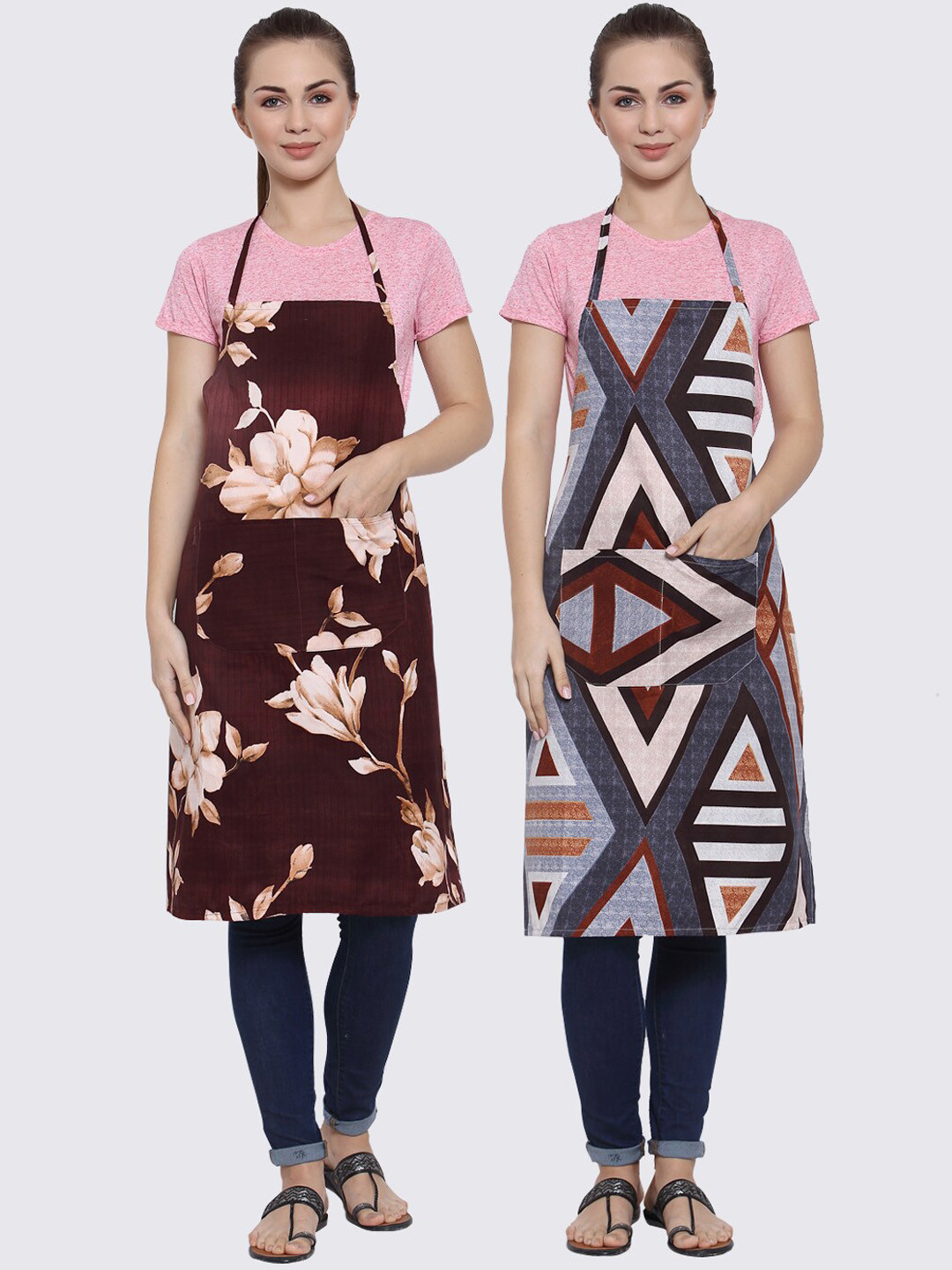Arrabi Pack of 2 Multi Printed Aprons