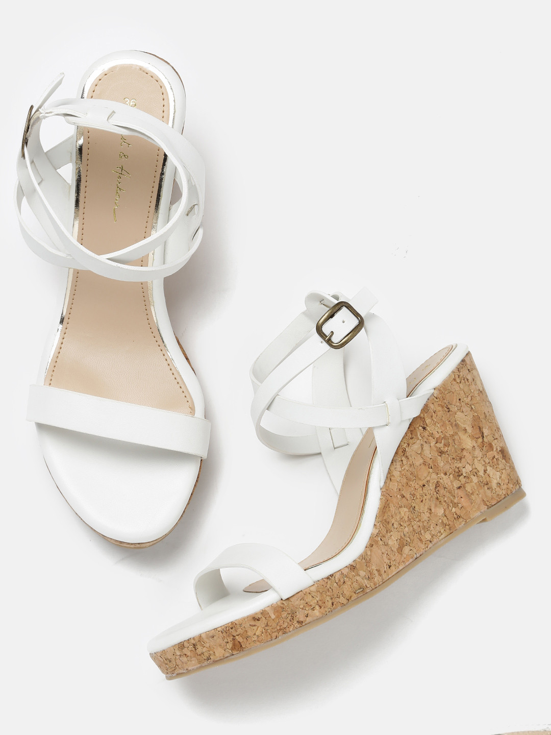 womens white wedges