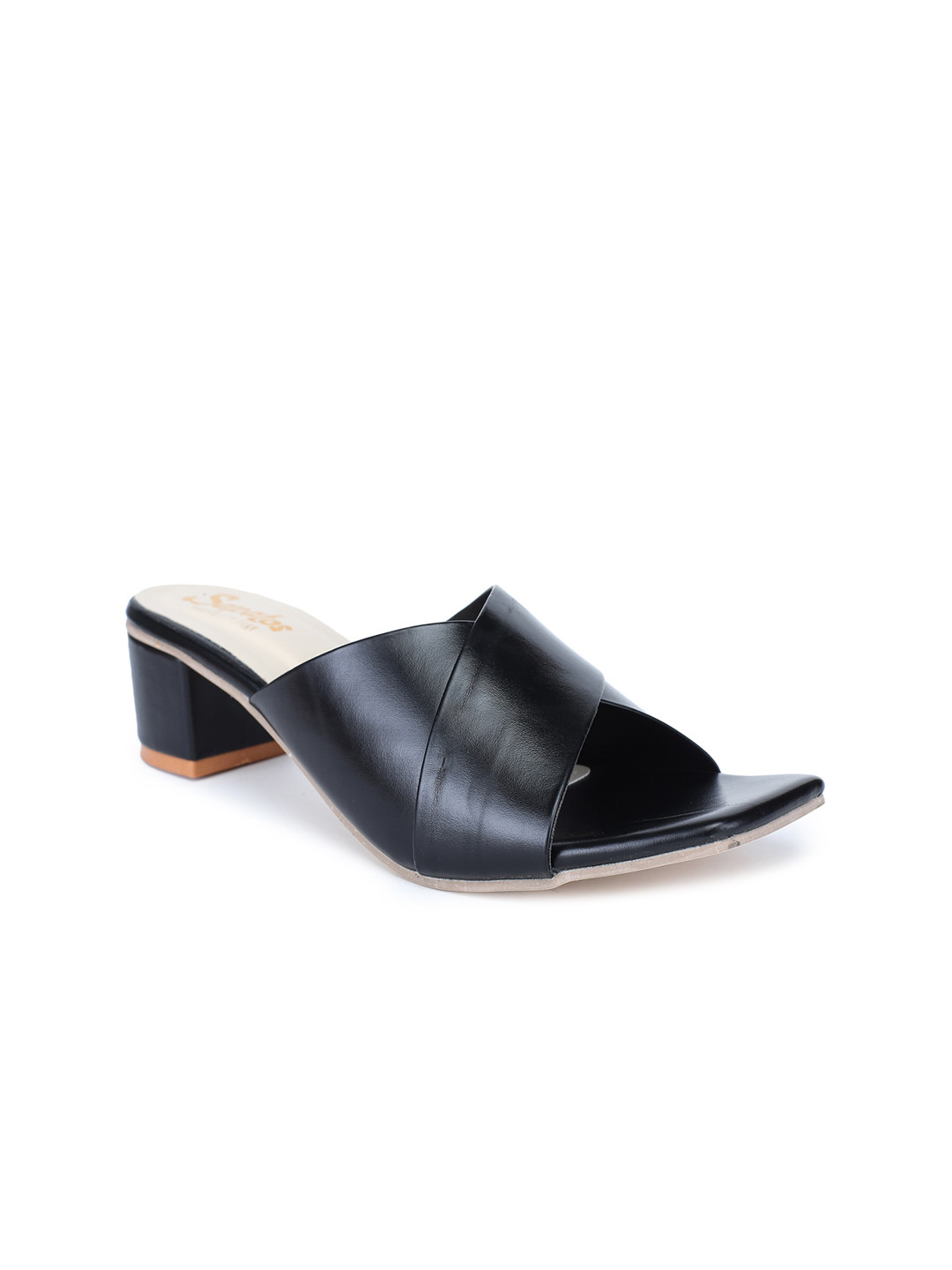 SAPATOS Black Block Mules with Bows