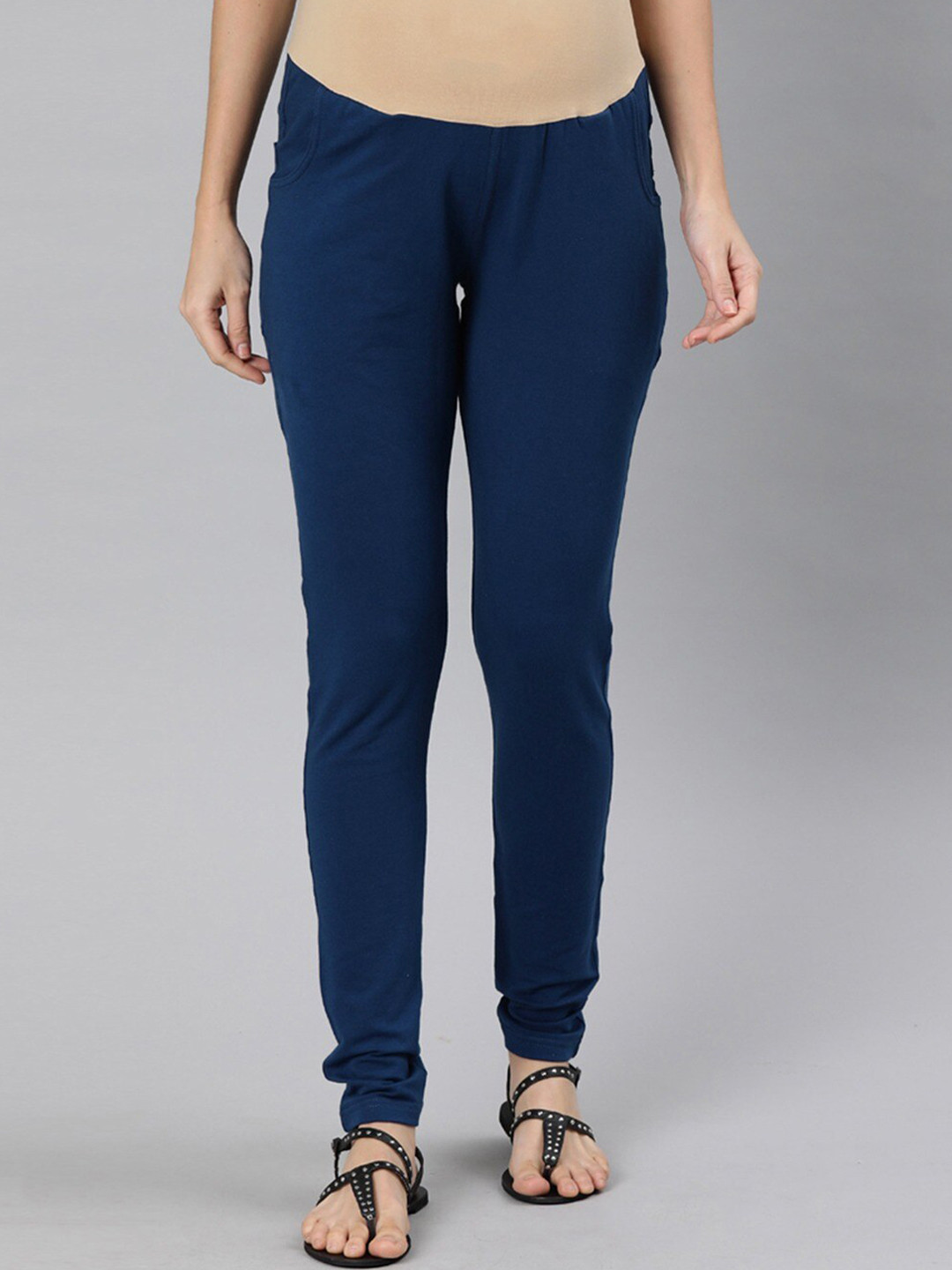 Nejo Women Navy Blue Maternity Leggings