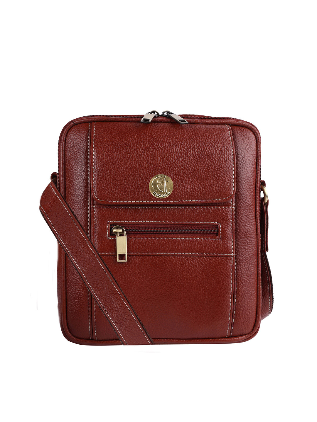 HiLEDER Unisex Pure Leather Sling Cross Body Travel Messenger Bag