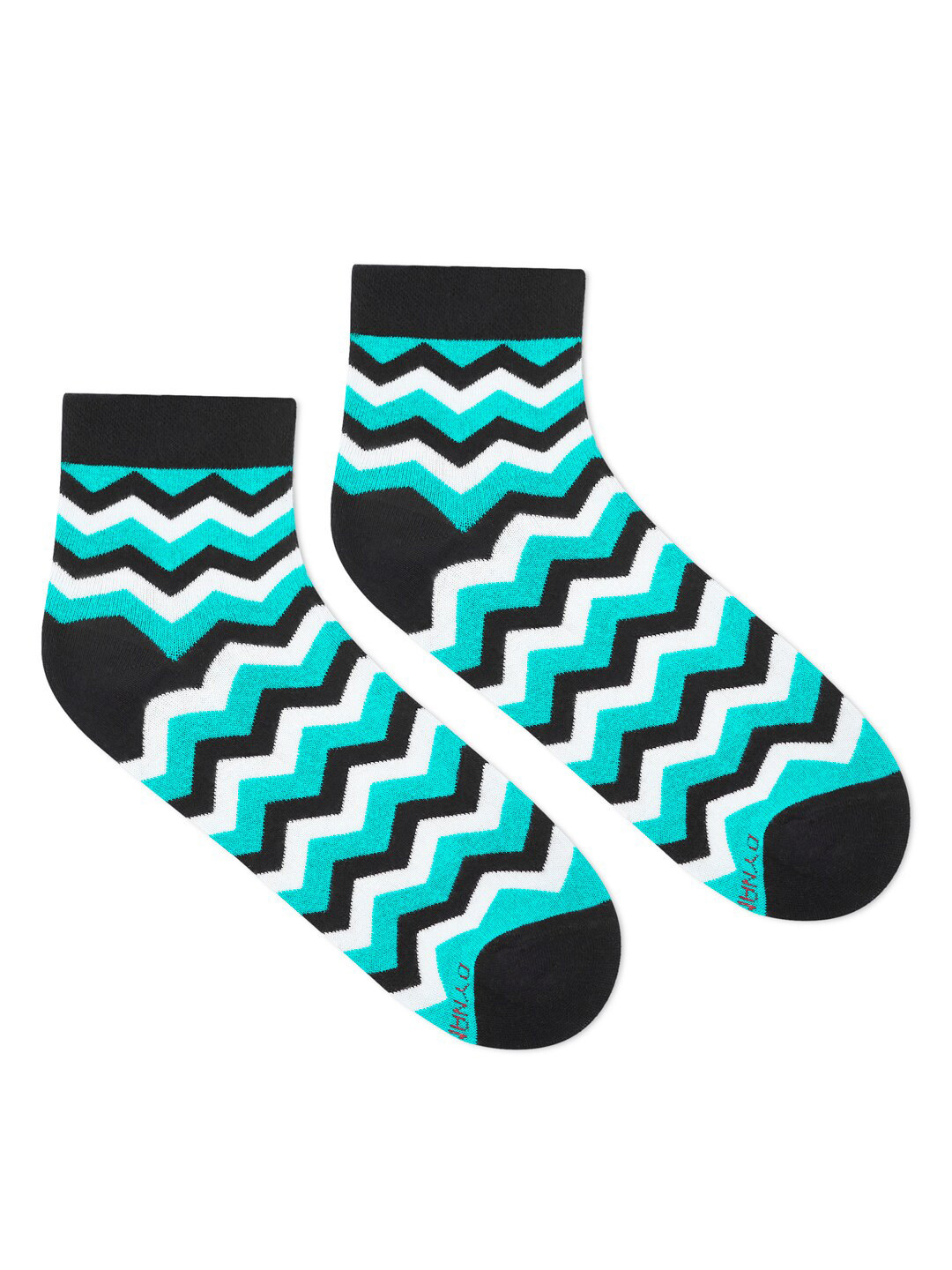 Dynamocks Green & Black Chevron Patterned Ankle Length Socks