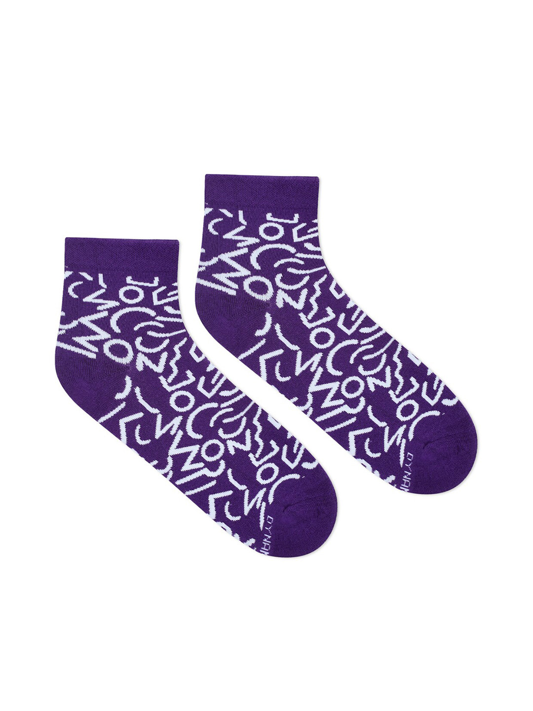 Dynamocks Purple & White Abstract Patterned Ankle-Length Socks