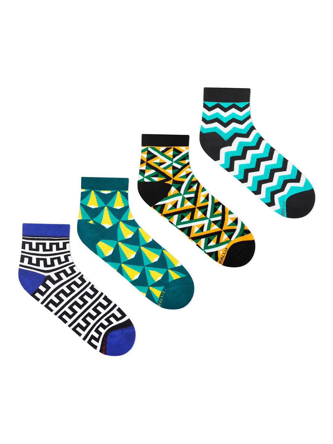 Dynamocks Pack Of 4 Patterned Ankle-Length Socks