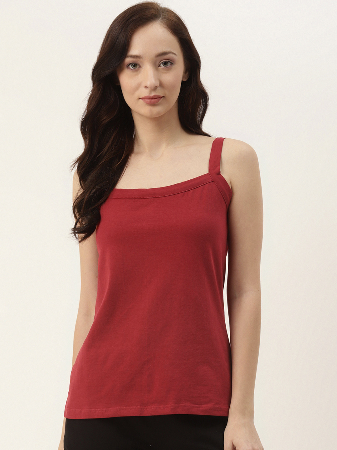 BRINNS Women Maroon Solid Camisoles