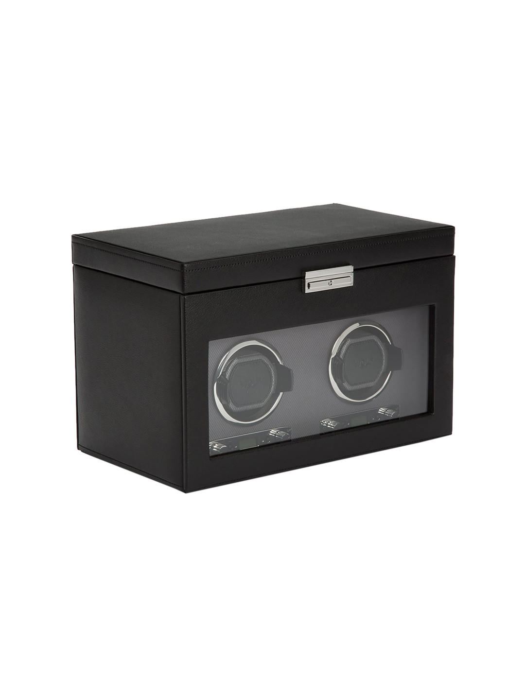 WOLF Black Viceroy Double Winder With Storage