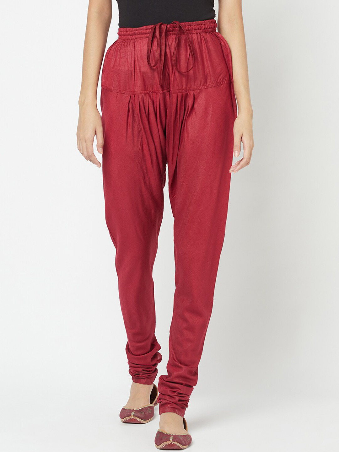 Fabindia Women Red Mid-Rise Churidar