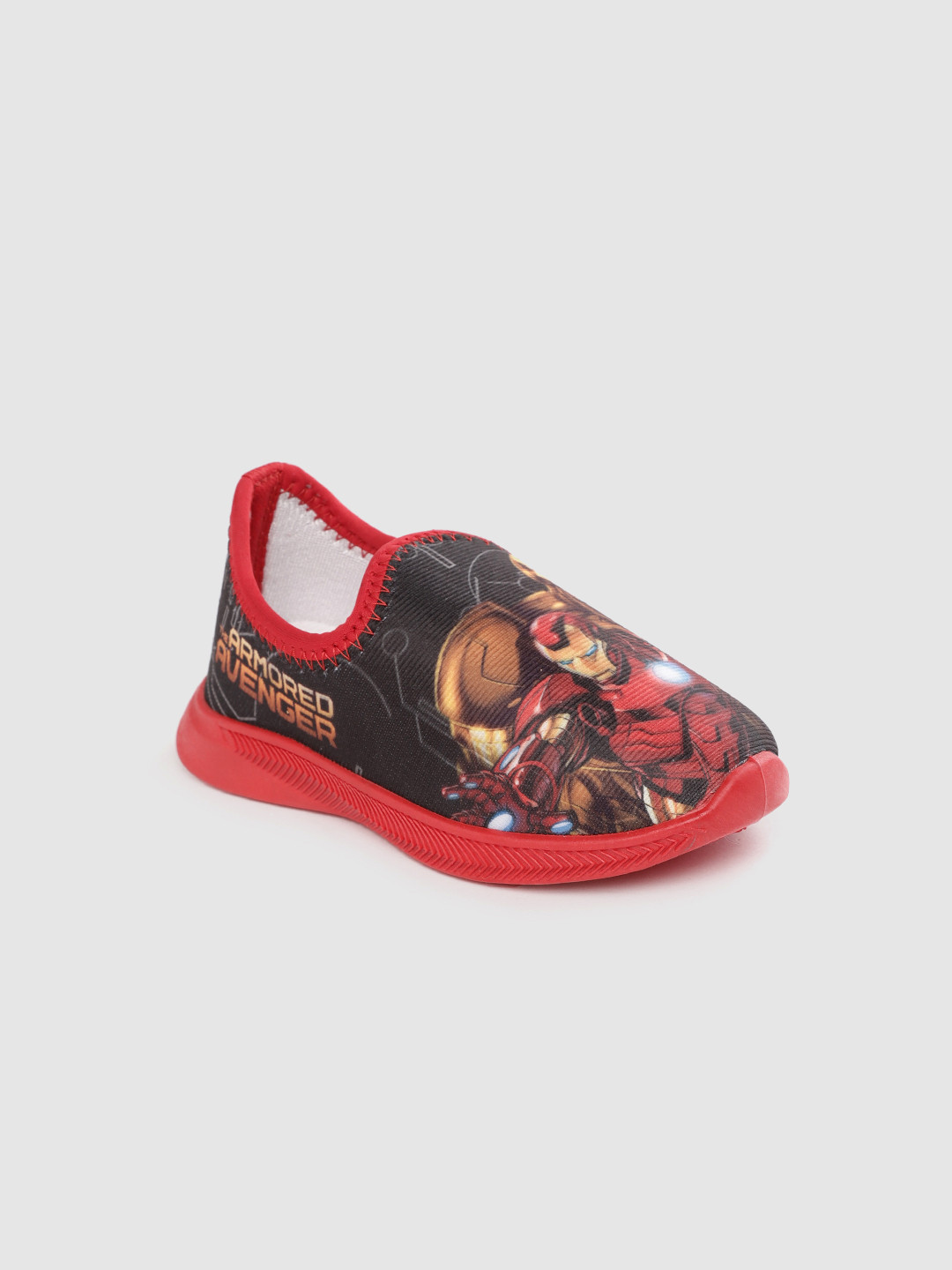 toothless Boys Red Avengers Iron Man Printed Slip-On Sneakers