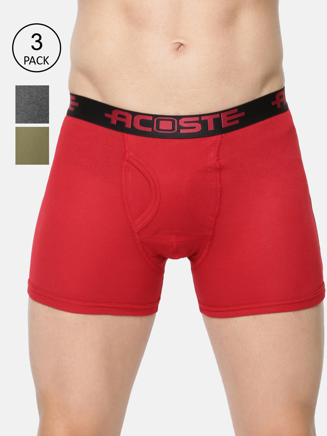 Ramraj Men Pack Of 3 Assorted ACOSTE Pure Cotton Trunks