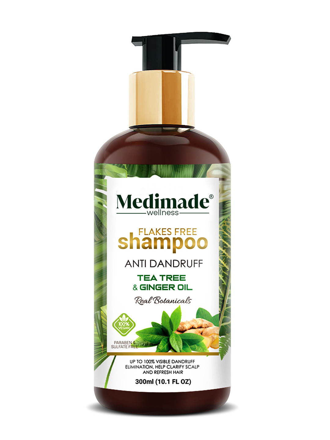 Medimade Anti Dandruff Shampoo with Tea Tree and Ginger Oil - 300 ml