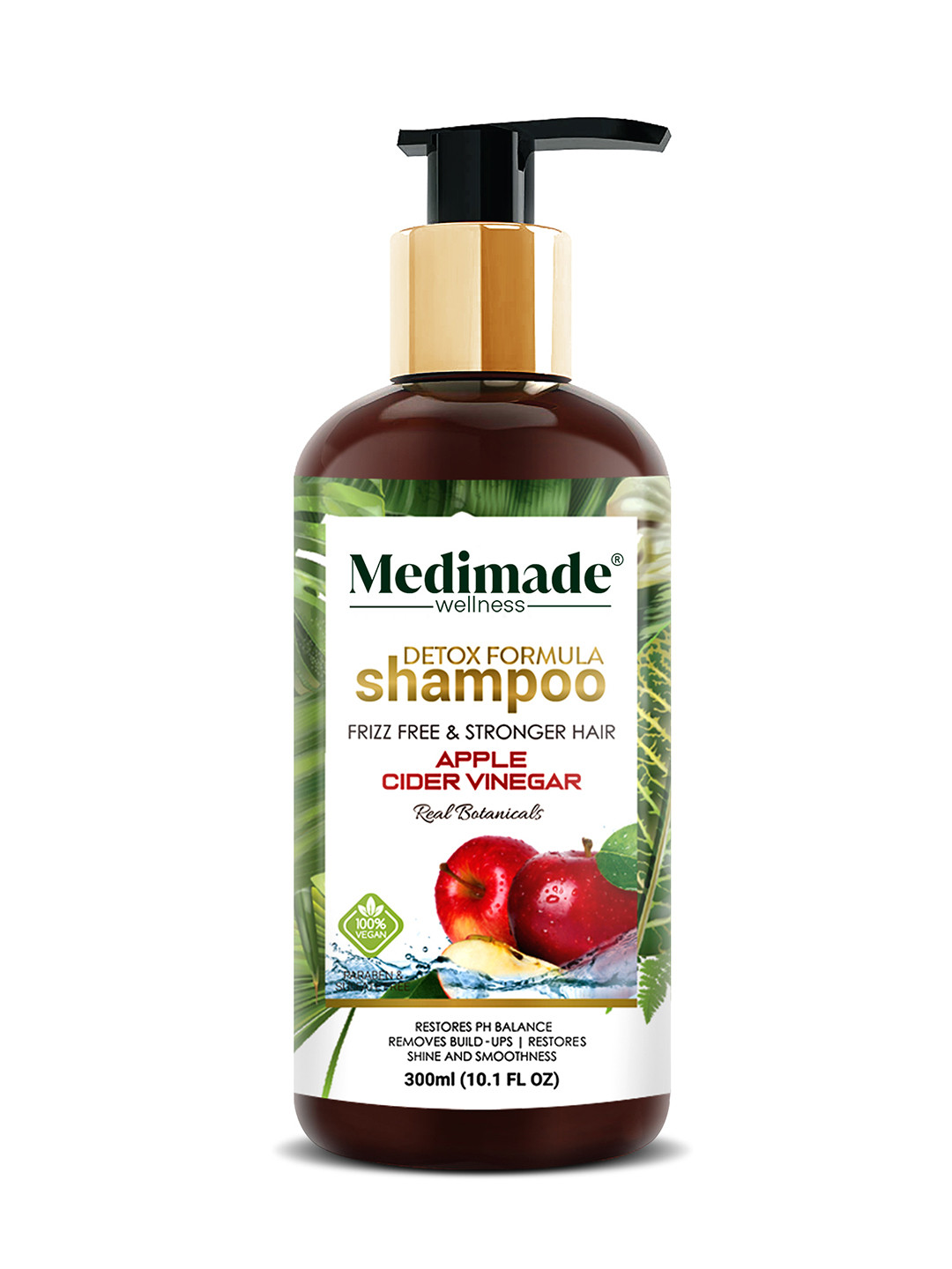 Medimade Unisex Detox Formula Shampoo with Organic Apple Cider Vinegar - 300 ml