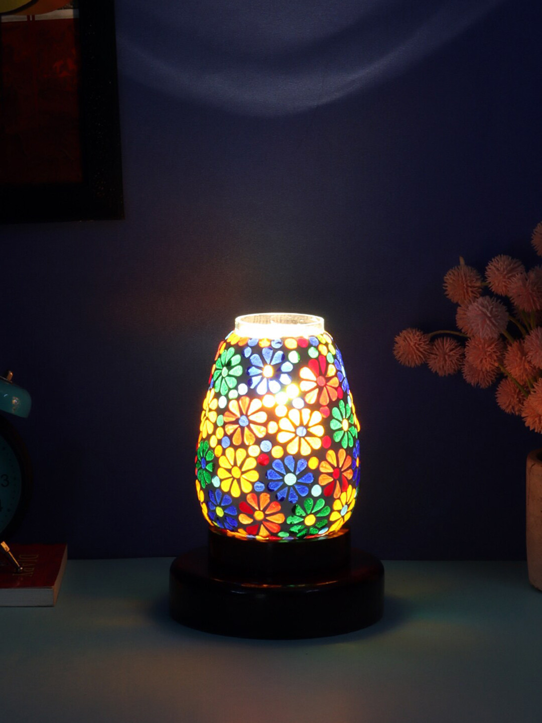 Devansh Multicoloured Mosaic Glass Table Lamp with Shade