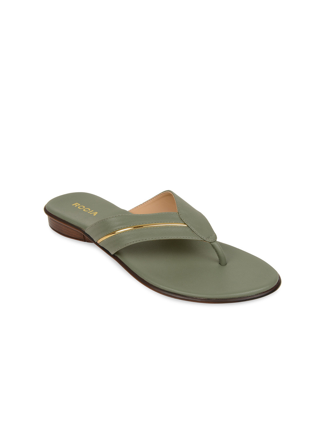 Rocia Women Green Open Toe Flats