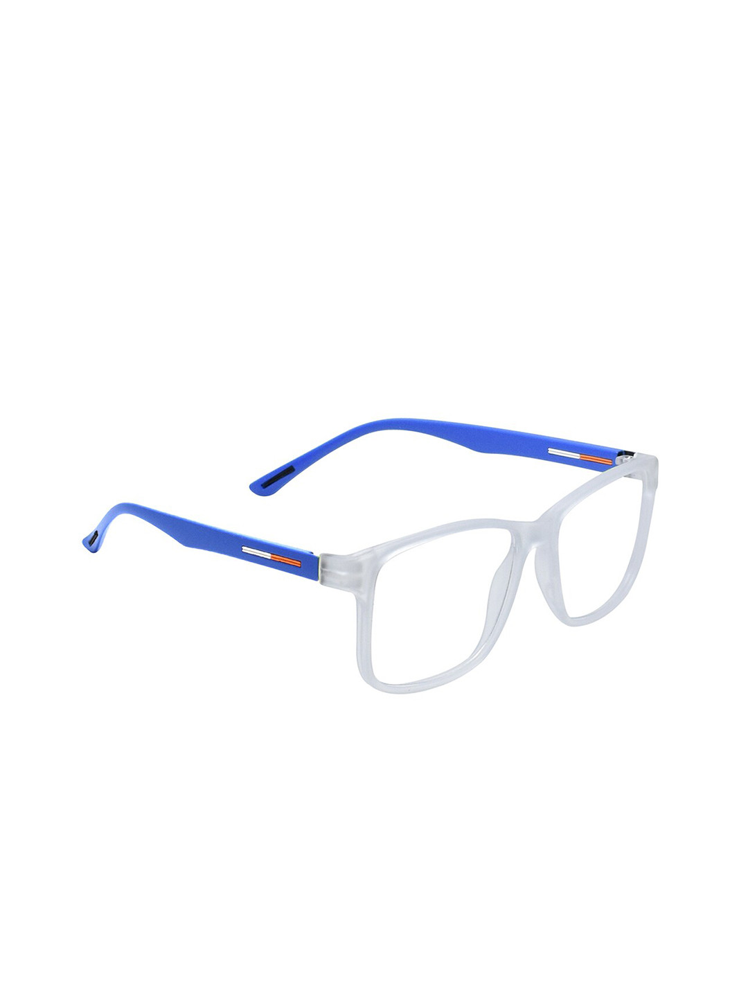 Peter Jones Eyewear Unisex White & Blue Full Rim Square Frames 108BL