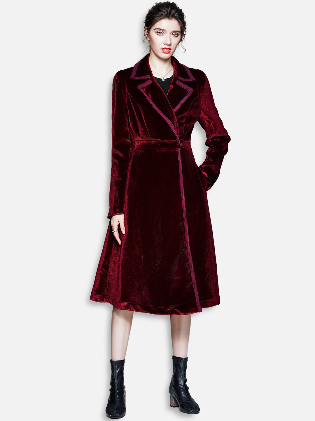 JC Collection Women Red Longline Tailored Jacket