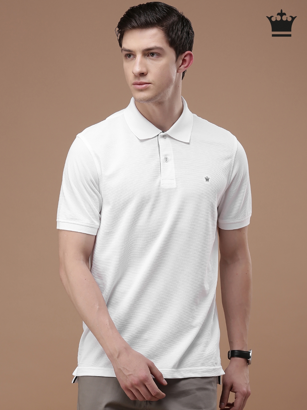 Louis Philippe Mens Solid Polo T-Shirt