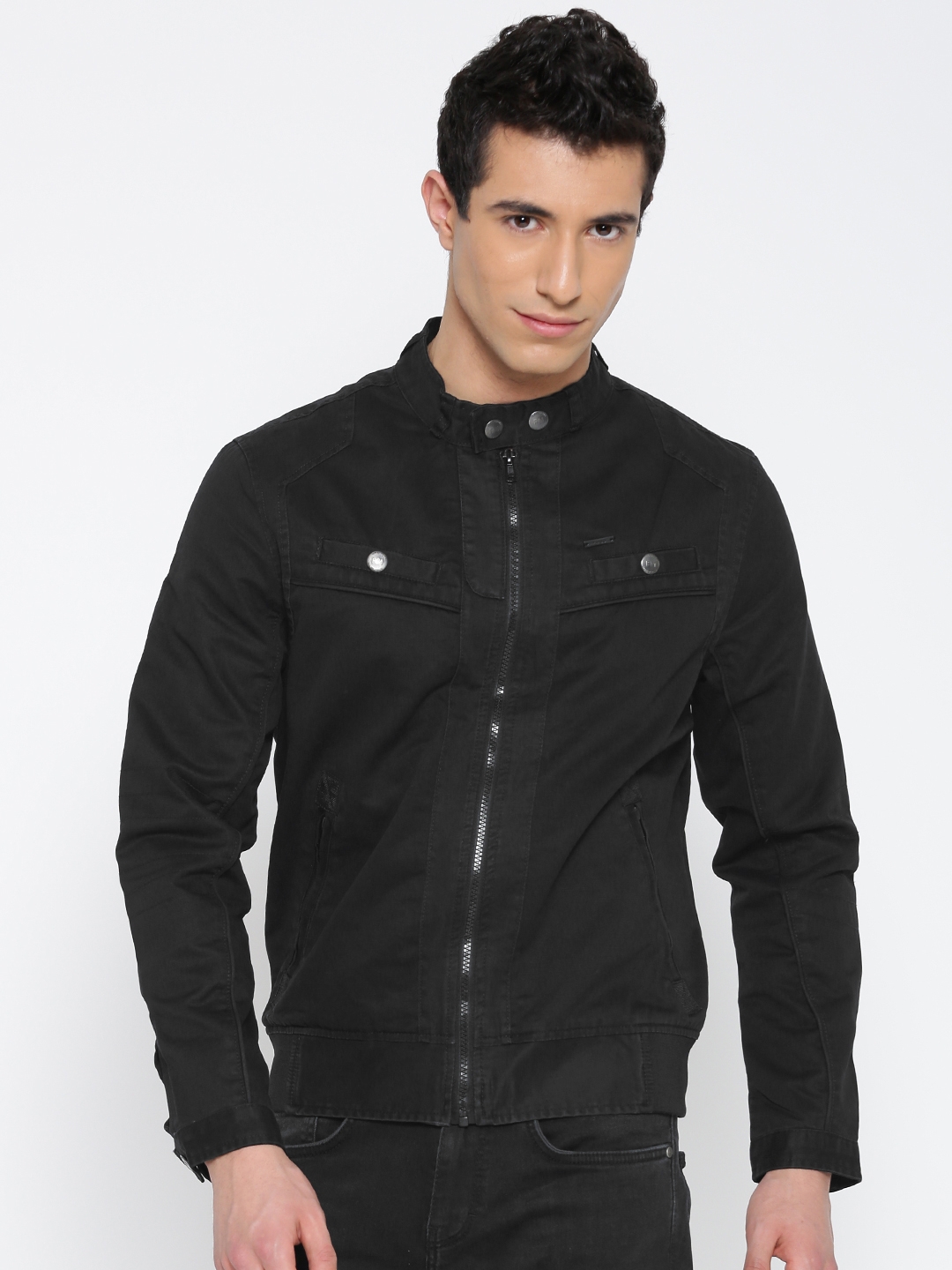 Buy Flying Machine Stand Collar Solid Quilted Jacket - NNNOW.com-seedfund.vn