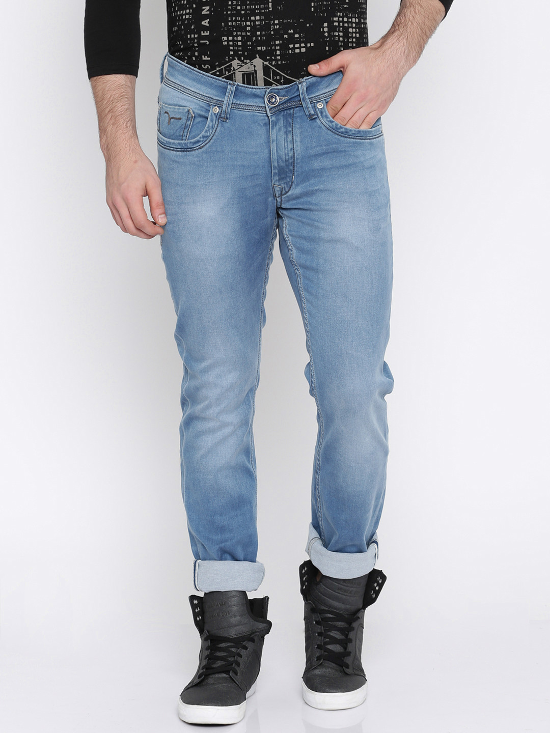 Flying Machine Men Blue Jackson Skinny Fit Clean Look Stretchable Jeans