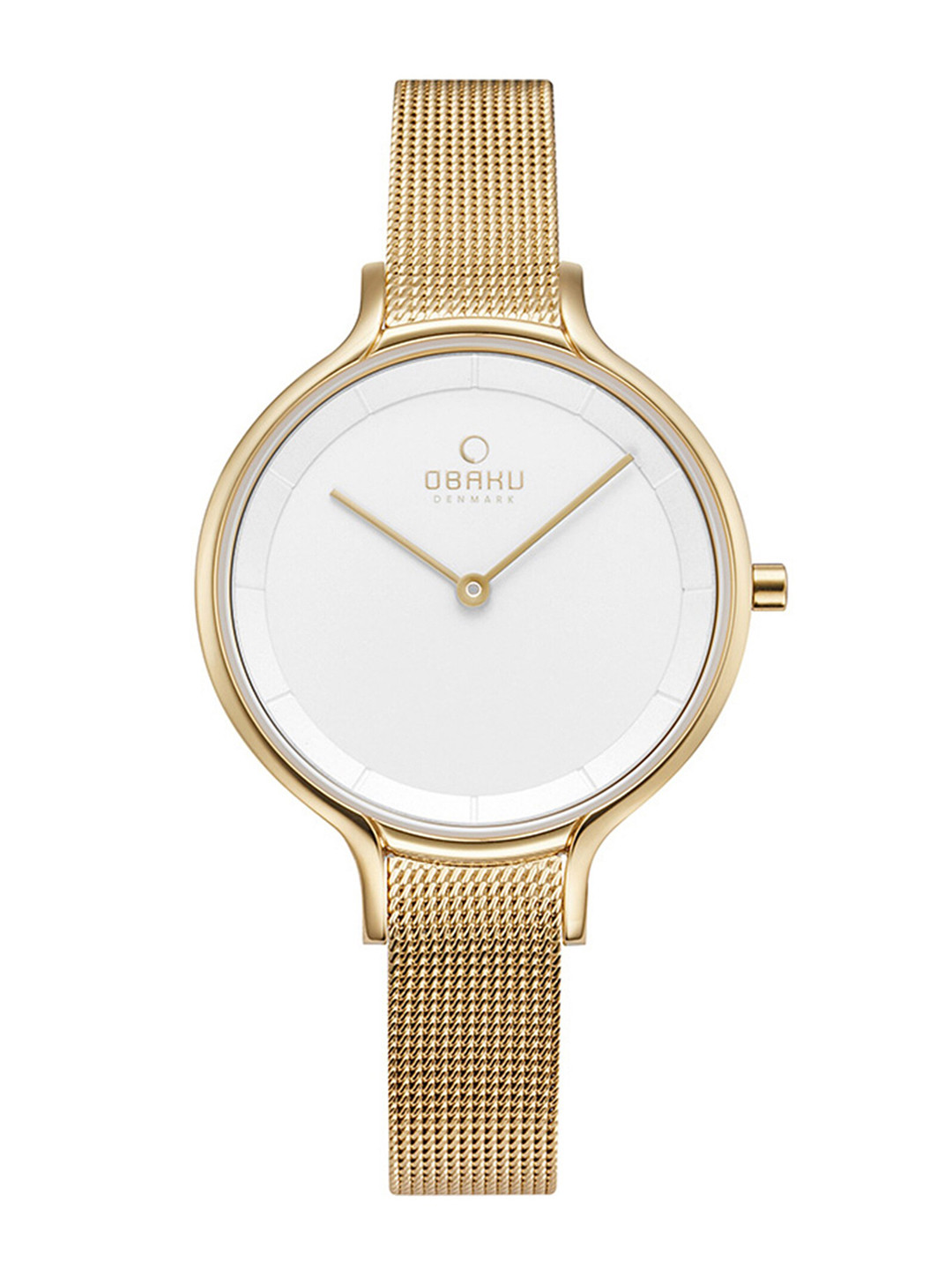 Obaku Women Silver-Toned Brass Dial & Gold Toned Straps Analogue Watch V228LXGIMG