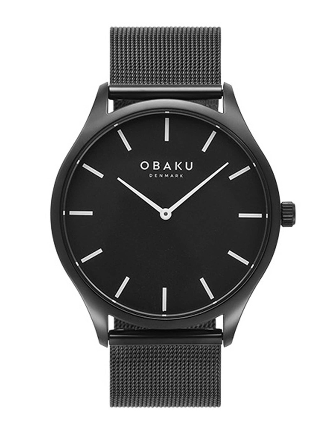 Obaku Women Black Brass Dial & Black Straps Analogue Watch V260LXBBMB