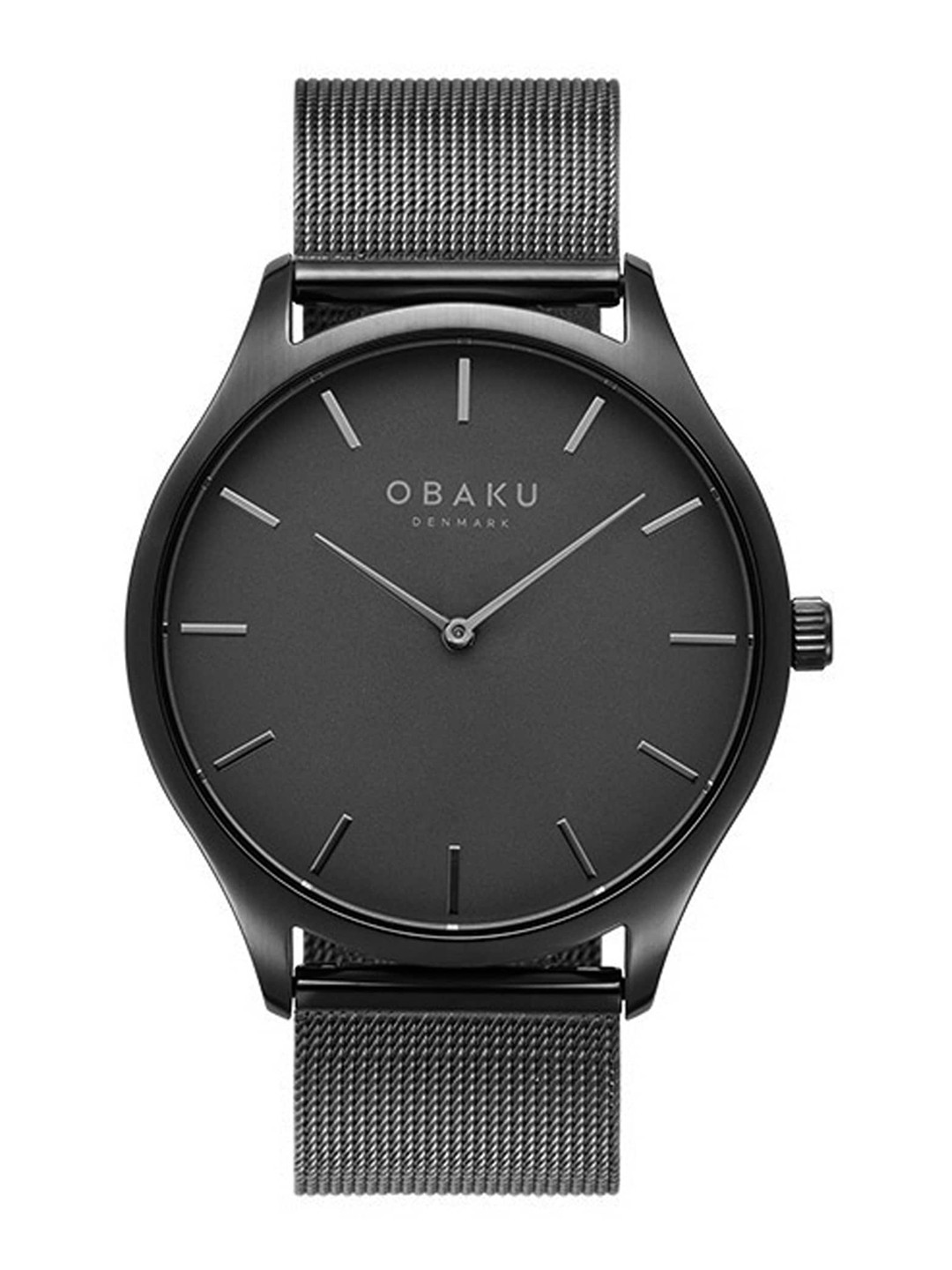 Obaku Men Grey Brass Dial & Grey Bracelet Style Straps Analogue Watch V260GXUUMU
