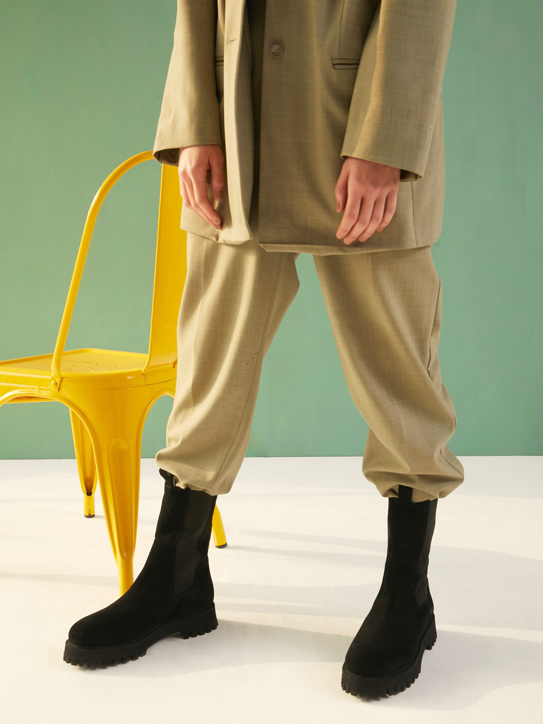 Saint G Woman Black Suede Leather Boots