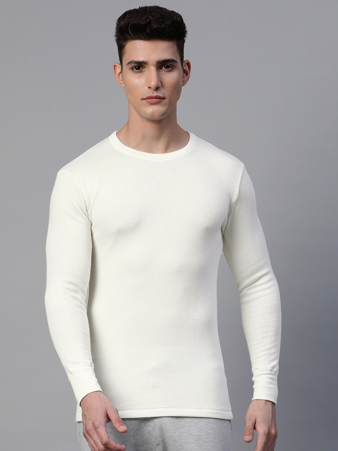 Marks & Spencer Men White Self Design Lounge T-shirt