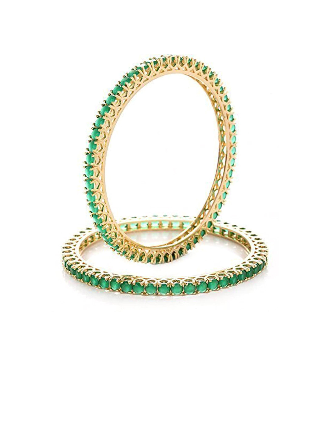 Runjhun Women Set of 2 Green Bangles