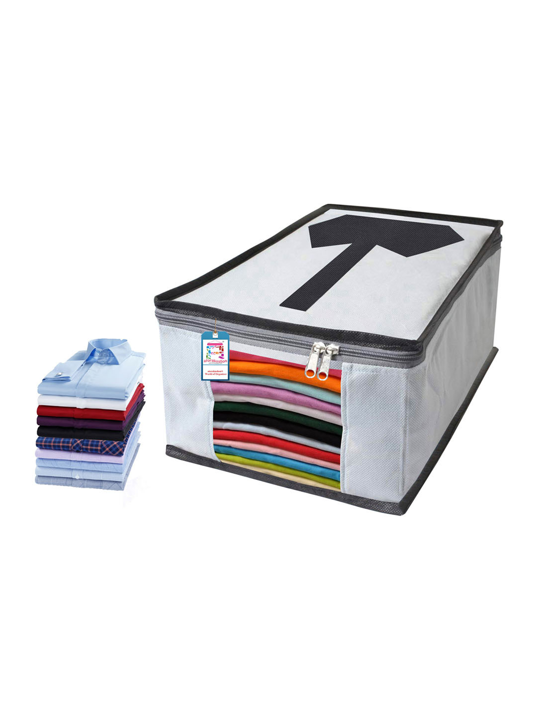 atorakushon Grey Set of 6 Clothes Oraganizer