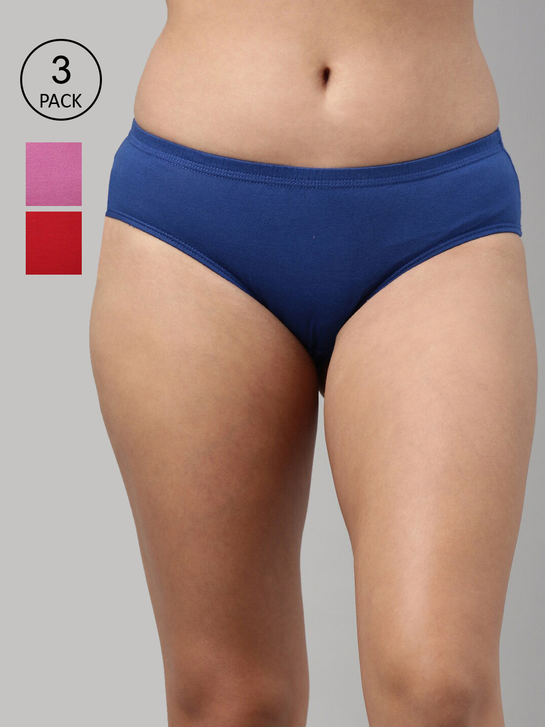 Feelings Women Pack Of 3 Assorted Cotton Hipster Briefs