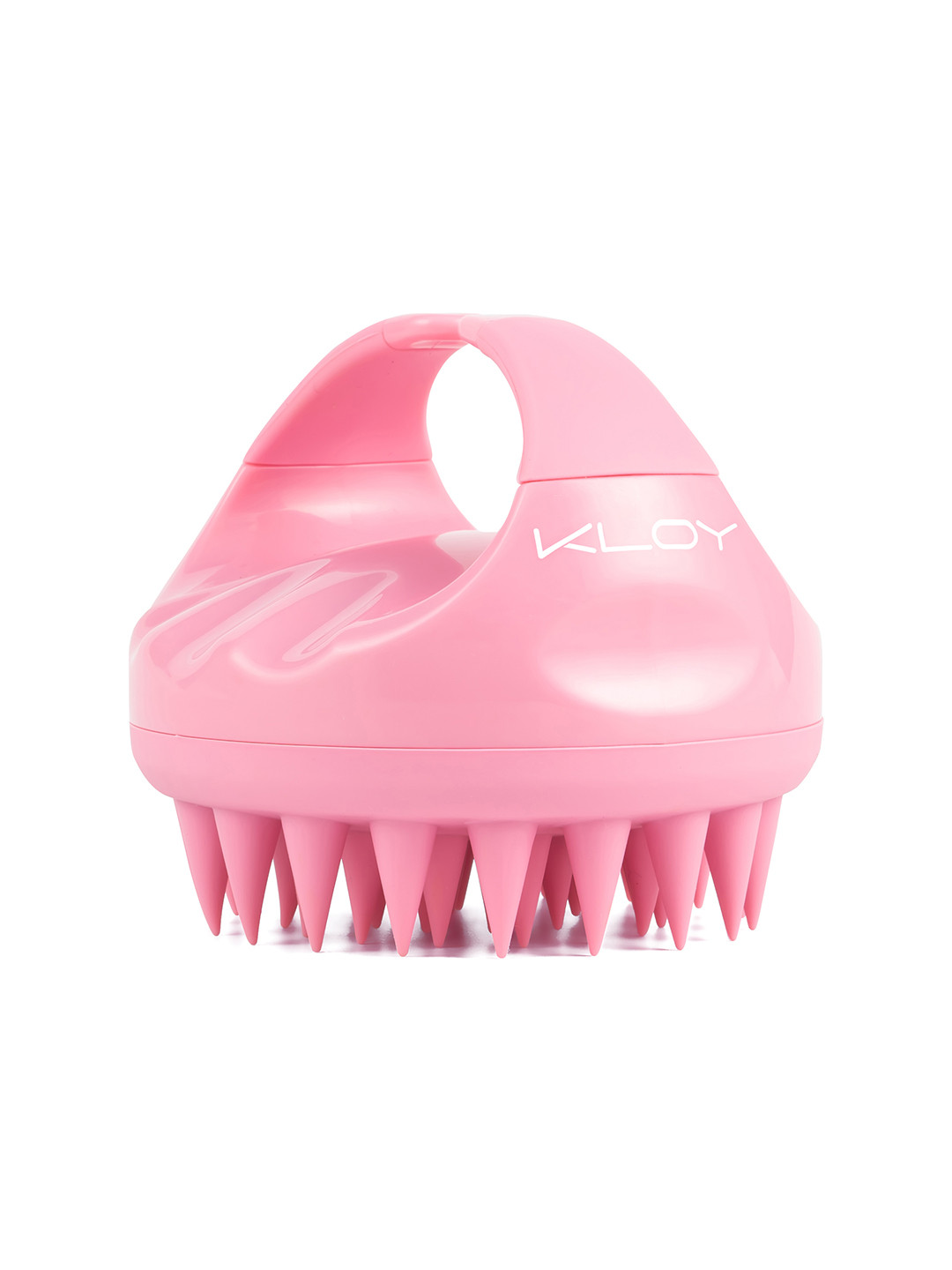 KLOY Pink Hair Scalp Massager Exfoliator Shampoo Brush with Soft Silicone Bristles