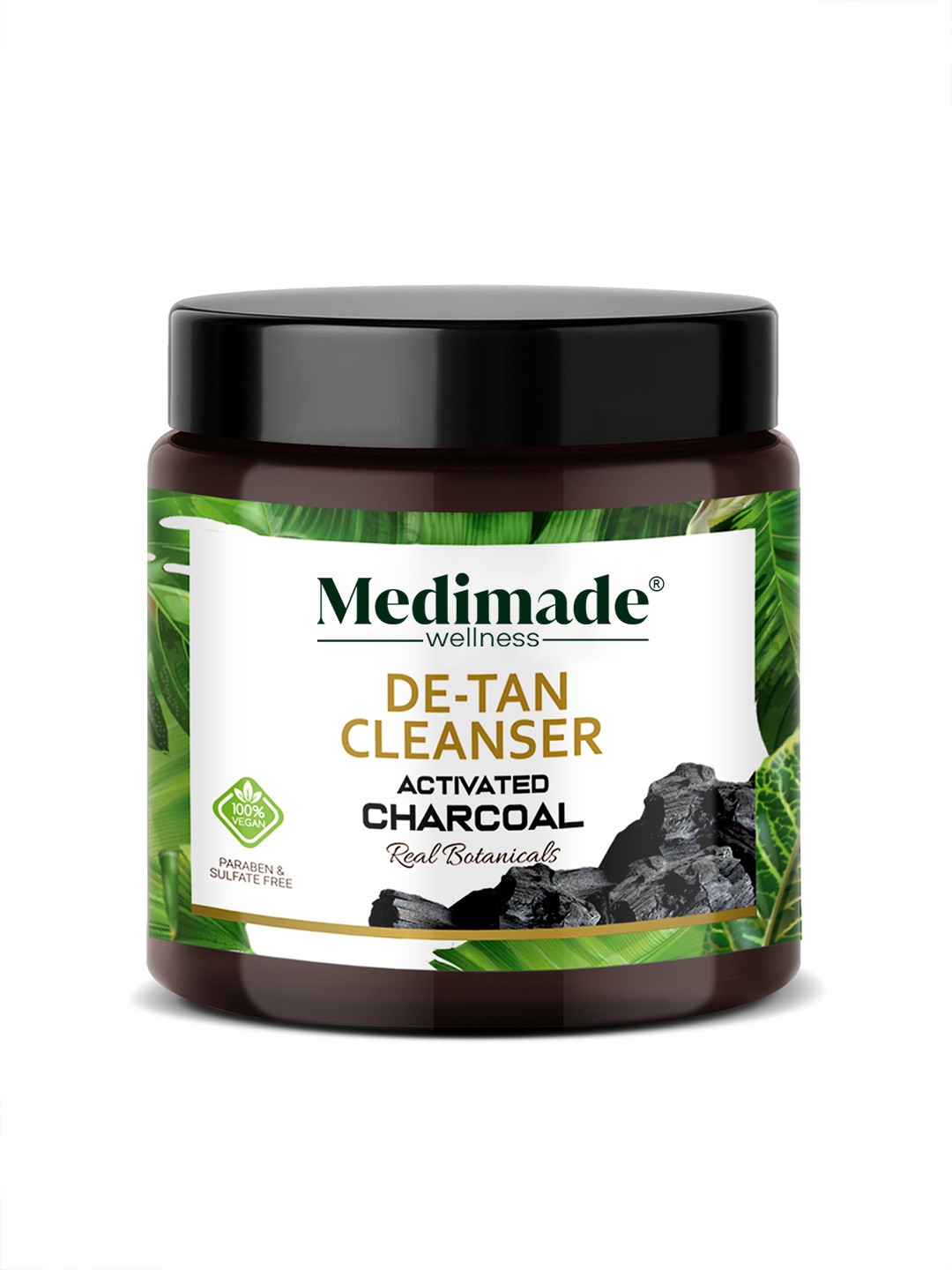 Medimade Unisex Activated Charcoal De-Tan Cleanser 100 gm