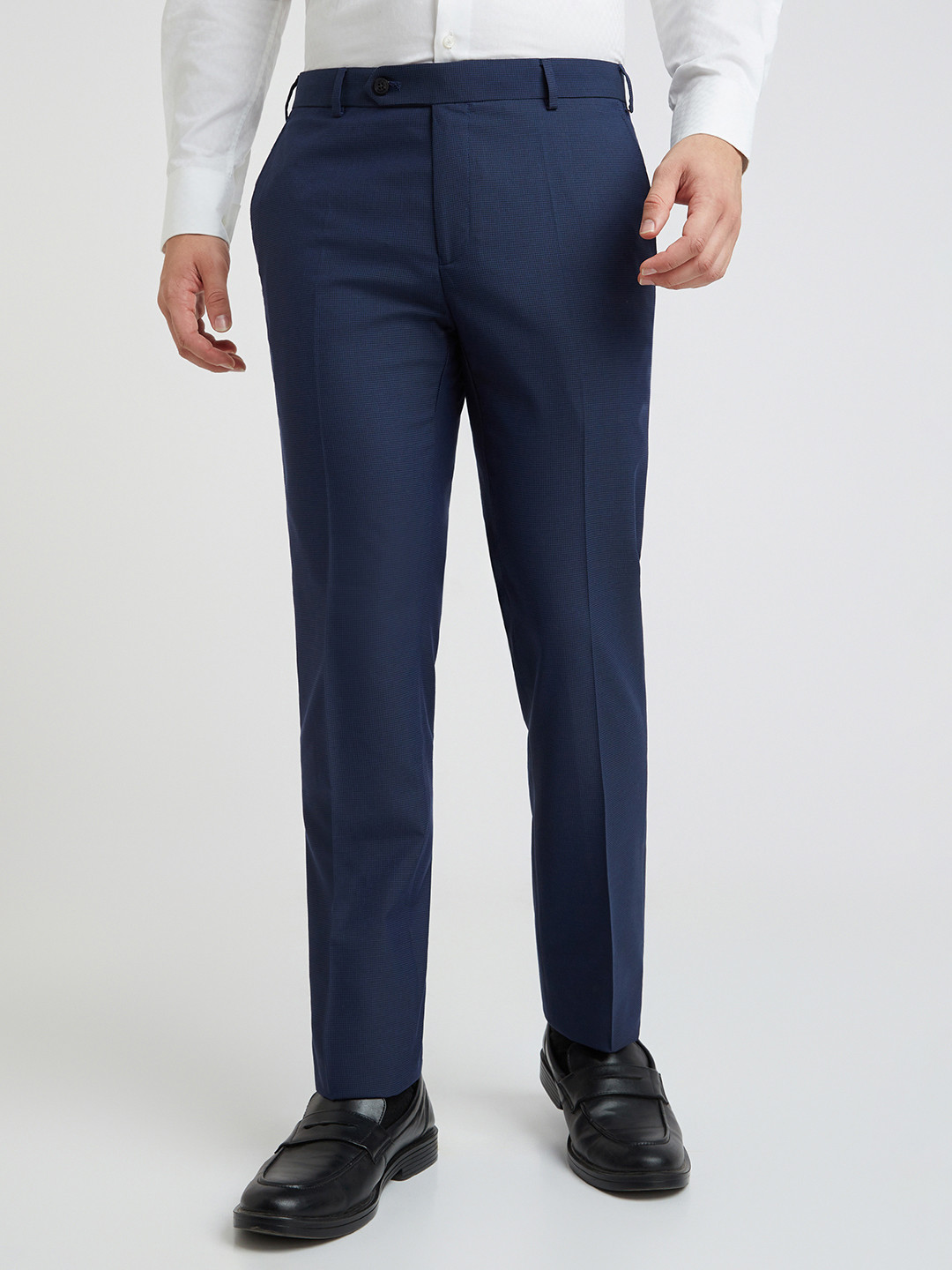 Raymond Men tDark Blue Slim Fit Formal Trousers