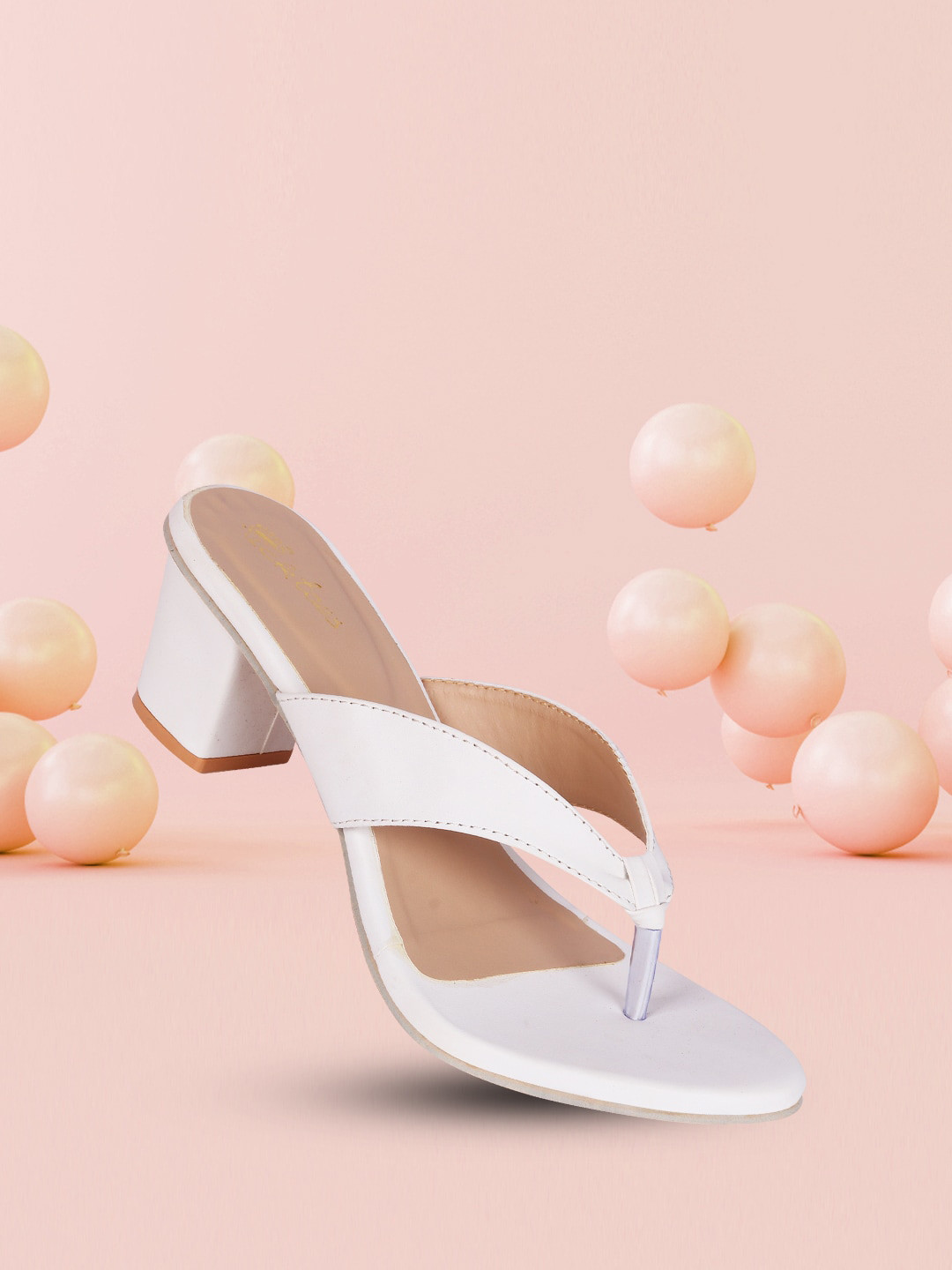 Picktoes White Block Sandals