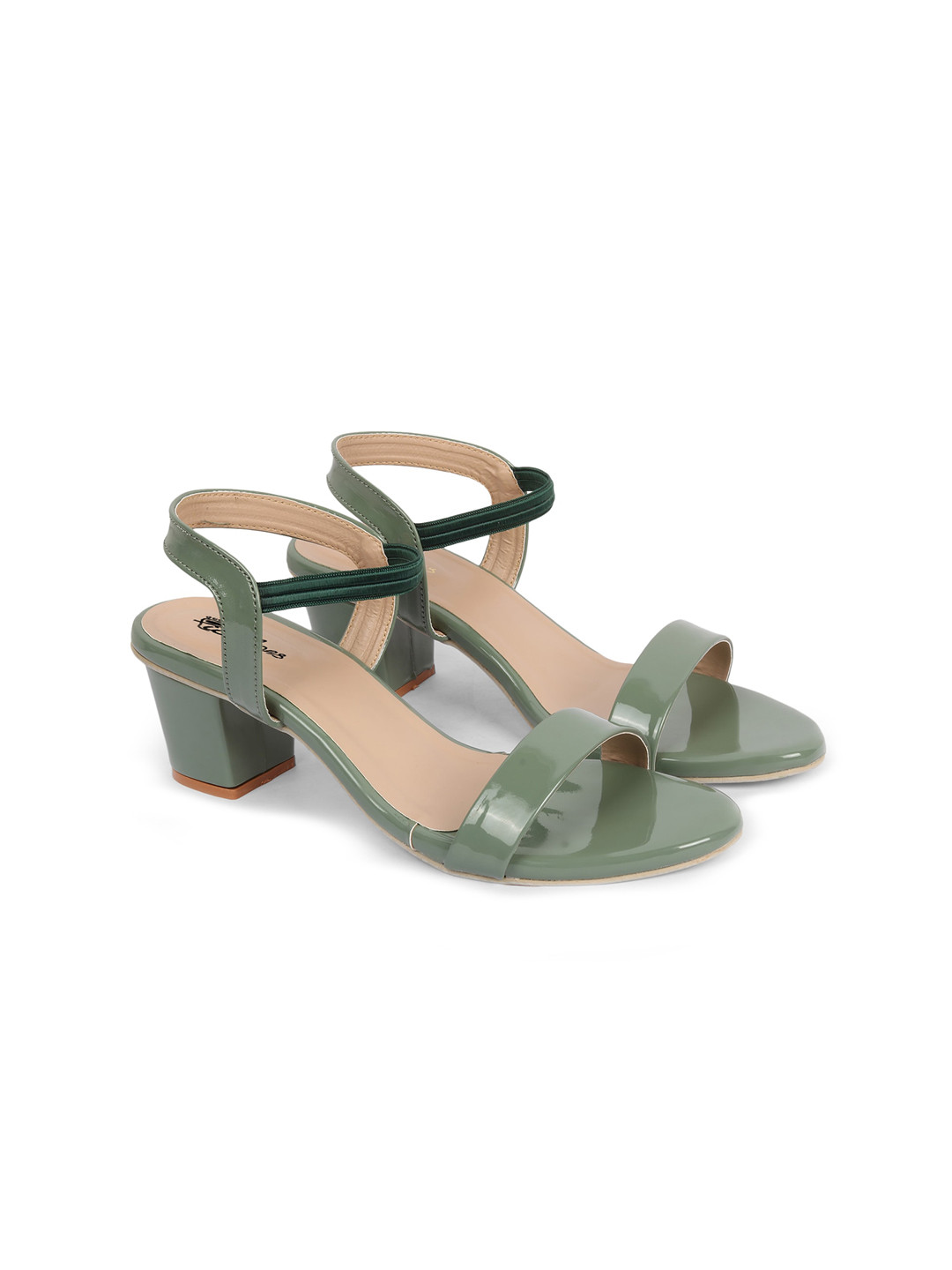 Picktoes Green Block Heels